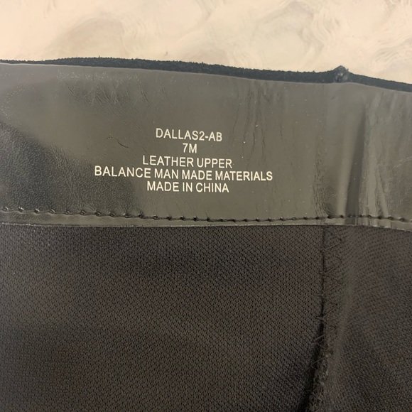 Audrey Brooke Black Leather Round Toe Tall Stiletto Heel Boots - Picture 7 of 7